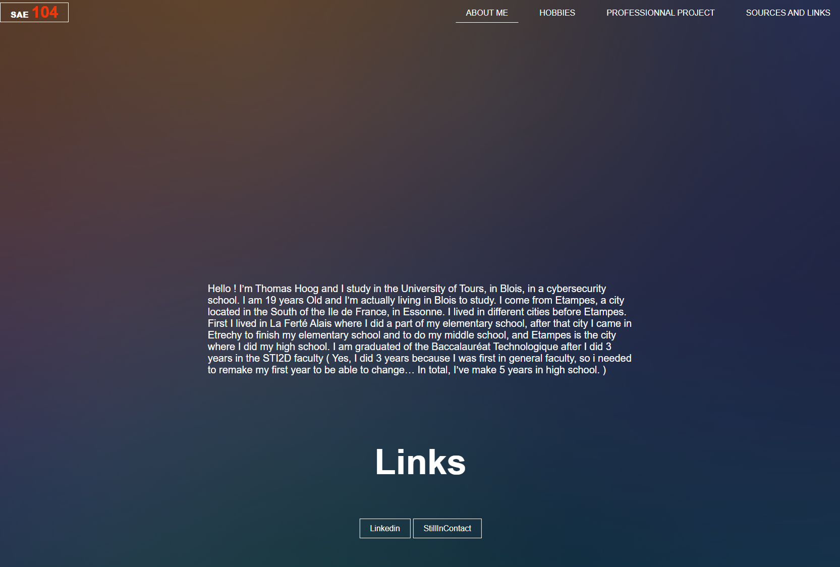 Page d’accueil du site web